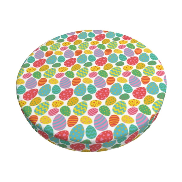 Balery colorful easter eggs Fundas de asiento para taburete de bar redondo de tela de terciopelo ajustables que protegen de arañazos y manchas para sillas de 14 a 17 pulgadas.-12 inch