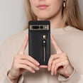 thumbnail image 4 of Google Pixel 7 Pro Phone Case with Card Holder 6.7" 5G 2022,Google Pixel 7 Pro Case for Women Men with Strap,Crossbody Lanyard Cases with Credit Card Slots with Stand Case,Black, 4 of 14