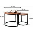 thumbnail image 3 of Coffee Table Nesting Side Round Set of 2 End Table Top Sturdy Metal Frame Desk Centerpiece Living Room Bedroom Apartment Modern Industrial Simple Nightstand, 3 of 10