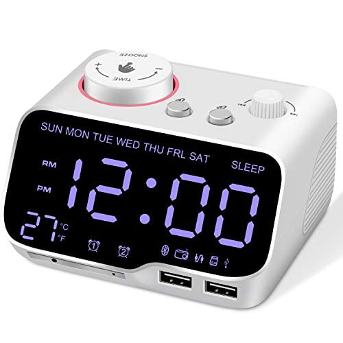 Uplift Alarm Clock Radio Bluetooth Speaker Battery Backup Clock with