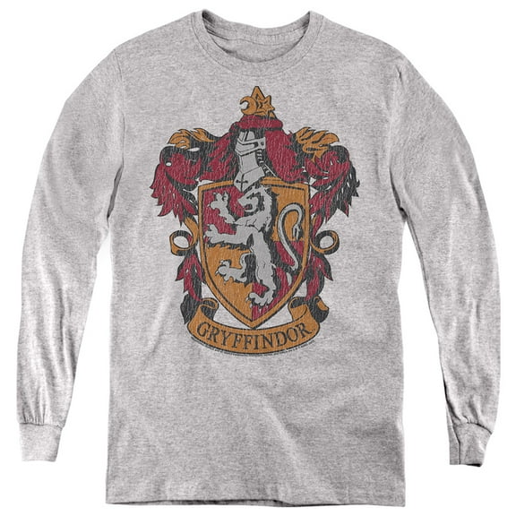 Harry Potter Gryffindor 1 Kids Long Sleeve T Shirt (Small) for Youth Boys and Girls, Athletic Heather