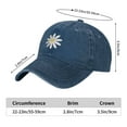 thumbnail image 6 of Daisy Flower Baseball Cap Vintage Soft Washed Denim,Golf Dad Hat Adjustable Trucker Hats for Men Women Unisex Adult,Navy Blue, 6 of 7