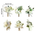 thumbnail image 3 of Bride and Groom Boutonniere Bridesmaid and Groomsmen Corsage Rose Boutonniere, 3 of 7