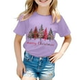 thumbnail image 6 of Staki Toddler Christmas T Shirt Christmas Tree Shirts Toddler Girls Christmas Tshirts Xmas Short Sleeve Graphic Tees Holiday Tops(Purple,9-10 Years), 6 of 6