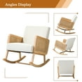 thumbnail image 4 of Rocking Accent Chair Rattan Arms for Leisure Time Modern Comfy Upholstered Glider Rocker Armchair Nursery Bedroom Linen, 4 of 10