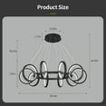 thumbnail image 5 of Deyidn Modern LED Chandelier Dimmable Round Pendant Light Fixtures 10 Ring Black Chandeliers Adjustable Hanging Pendant Lighting for Kitchen Island Living Room Dining Room Bedroom, 5 of 12