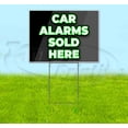 thumbnail image 1 of Car Alarms Sold Here (18" x 24") Yard Sign, Includes Metal Step Stake, 1 of 6