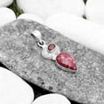 thumbnail image 3 of Natural Pink Thulite Norway & Garnet 925 Sterling Silver Pendant Jewelry P-1676 SDP119683, 3 of 5