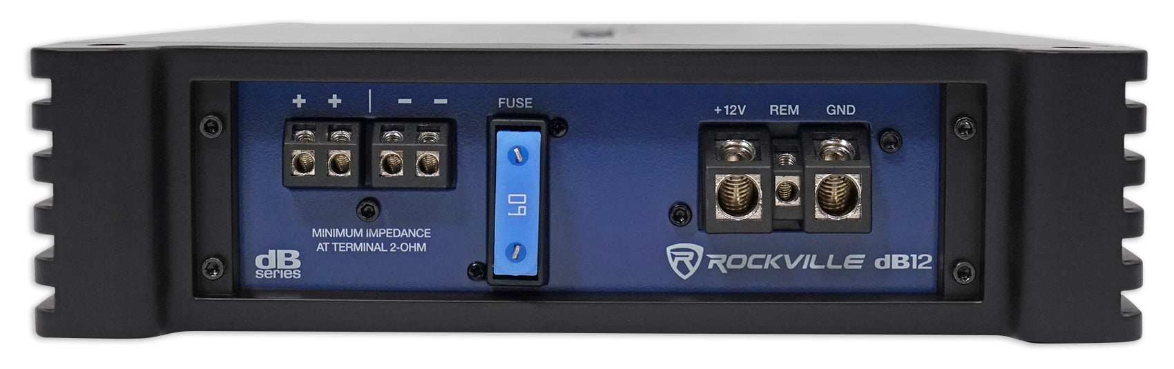 Rockville dB12 Mono Class D Car Amplifier 2000W Peak 500W RMS at 2 Ohm, Subwoofer Amp