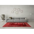 thumbnail image 3 of Ahgly Company Machine Washable Indoor Round Abstract Red Modern Area Rugs, 6' Round, 3 of 4