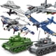 thumbnail image 2 of Bloques de construcción de avión militar Panzer Tank T34 Sherman Leopard Bomber, modelo de construcción, figura de soldado del ejército, juguetes de construcción, 2023, 2 of 4
