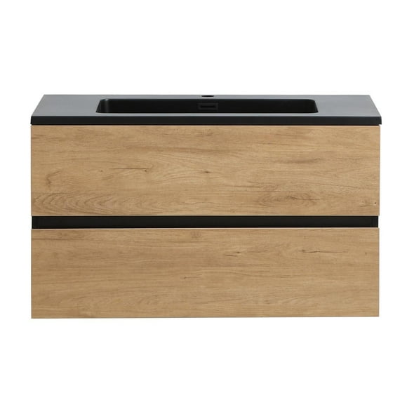 The akuaplus® ELLA Wall mounted vanity & basin with 2 Drawers, 35 in. x 19 in. x 20 in.
