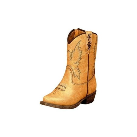 cowgirl roxx zipper blazin snip toe boot tan toddler june