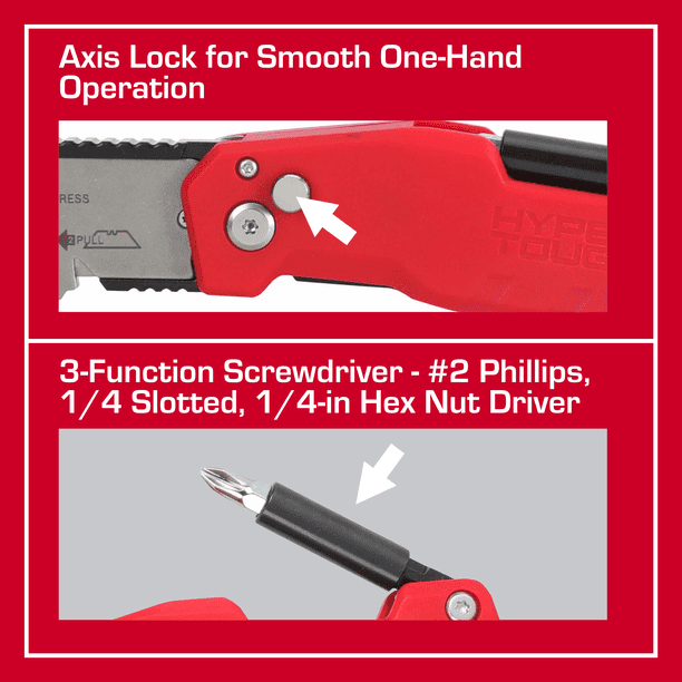 Hyper Tough 7-in-1 Multi-function Lockback Utility Knife - Walmart.com
