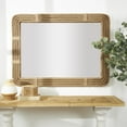 thumbnail image 2 of DecMode 36" x 48" Brown Handmade Woven Wall Mirror, 2 of 11
