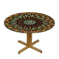 thumbnail image 3 of BANET  Mandala Boho Round Tablecloth Colorful Bohemia Mandala Table Cloth Rustic Farmhouse Vintage Polyester Table Cover Decorative for Indoor Outdoor Kitchen Dining Party 46"-50, 3 of 8