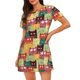 thumbnail image 1 of Disketp Cute Cartoon Cat para Camisón Corto de Manga Corta para Mujeres, Camisón Cómodo con Escote Redondo, Bonito y Confortable, 1 of 6