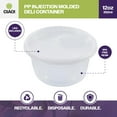 thumbnail image 3 of CIAO! 12OZ PP Injection Molded Soup-Deli Container with LLDPE Lid, Microwavable and BPA Free (240/240 combo pack), 3 of 10