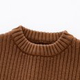 thumbnail image 6 of GYRATEDREAM Toddler Boys Girls Crewneck Sweaters Kids Fall Long Sleeve Cute knit Pullover Shirts Tops for 1-9Y Brown, 6 of 9