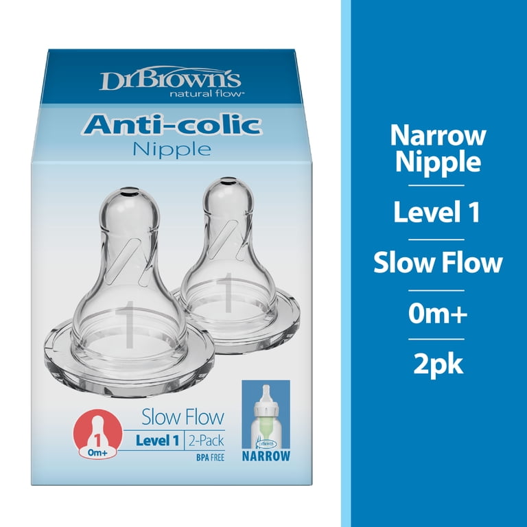 Natural Flow Slow Flow Narrow Bottle Nipples, 2-Pack photo 2