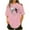 Pink-shirts, variant on Plus Size Short Sleeve Tees for Women Fashion Skull Print Round Neck Tunic Tops Summer Casual Gothic Graphic Blouse