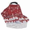 thumbnail image 4 of Renewold Baby Car Seat Cover Stretchy Carseat Canopy Baby Breastfeeding Stroller High Chair Shopping Cart Cover Infant Nursing Scarf Christmas Decoration, Snowman Musical Notes Red, 4 of 7