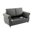 thumbnail image 2 of 57.9 inches Pull Out Sofa Bed Loveseat Sleeper with Twin Size Memory Mattress with Two USB Ports for Living Room Spaces, Grey, 2 of 19