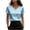 01 Light Blue, variant on Fewfanhot Womens Spring Tops Silk Satin Cap Short Sleeve Blouse V Neck Shirts Business Casual Outfits