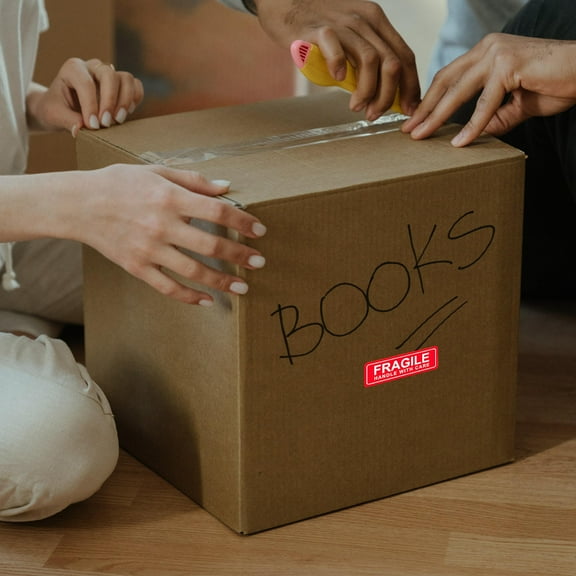 GOOHOCHY  2 Rolls Labels for Moving House Fragile Stickers Shipping Warning Items