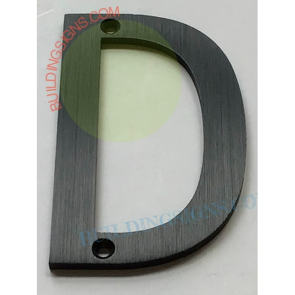 Apartment number D Sign ( Black Aluminium, 3 inch)-Floating Mount Apartment Number sign-The Mont Dom line -ref18722