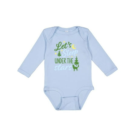 

Inktastic Adventure Let s Sleep Under the Stars with Moon and Wolf Gift Baby Boy or Baby Girl Long Sleeve Bodysuit