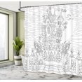 thumbnail image 4 of Ambesonne Gargoyle Shower Curtain, Uncolored Halloween Castle, 69"Wx75"L, Charcoal Grey White, 4 of 4