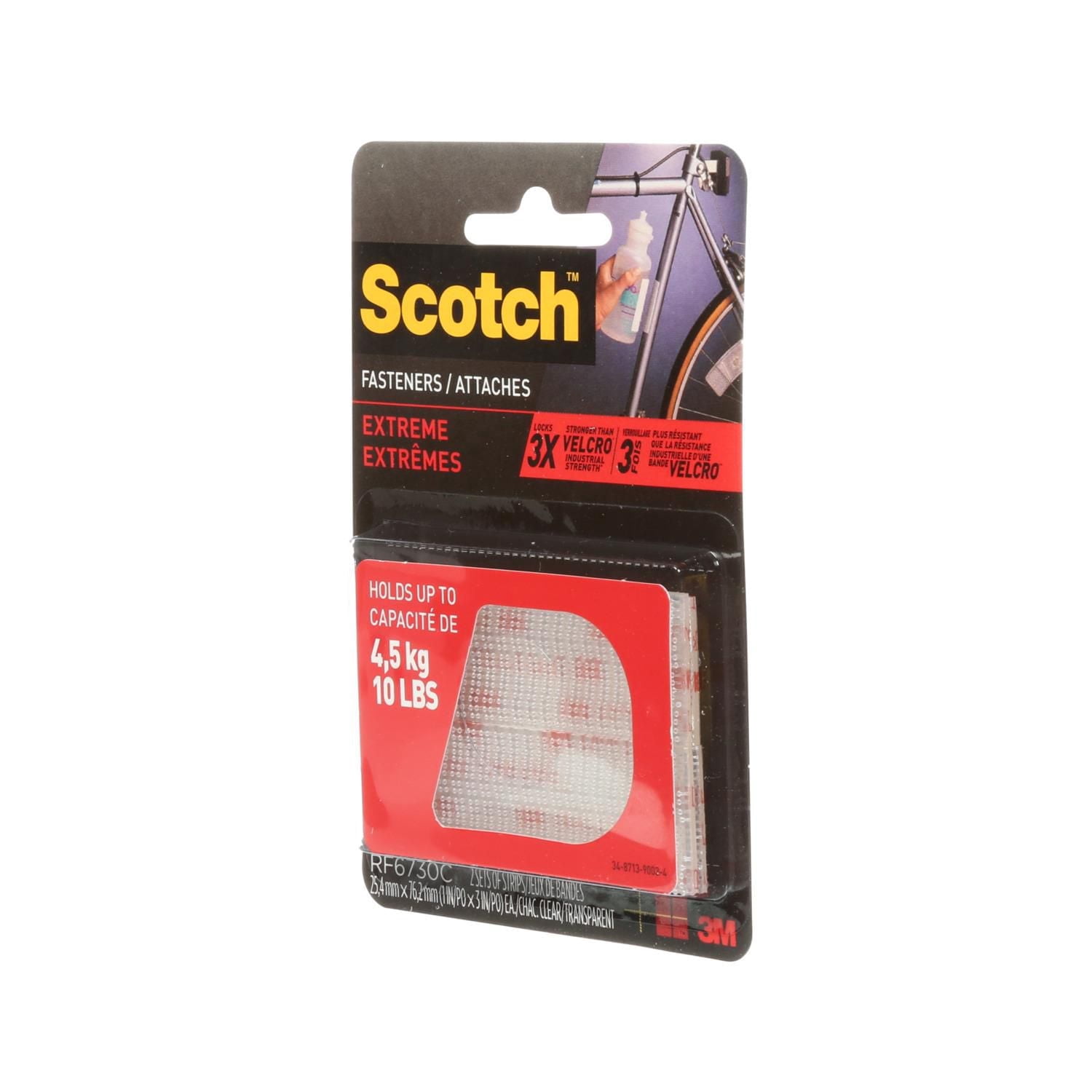 Attaches extrêmes Scotch(MC), RF6730C, transparent, 25 mm x 76,2 mm (1 po x 3 po)