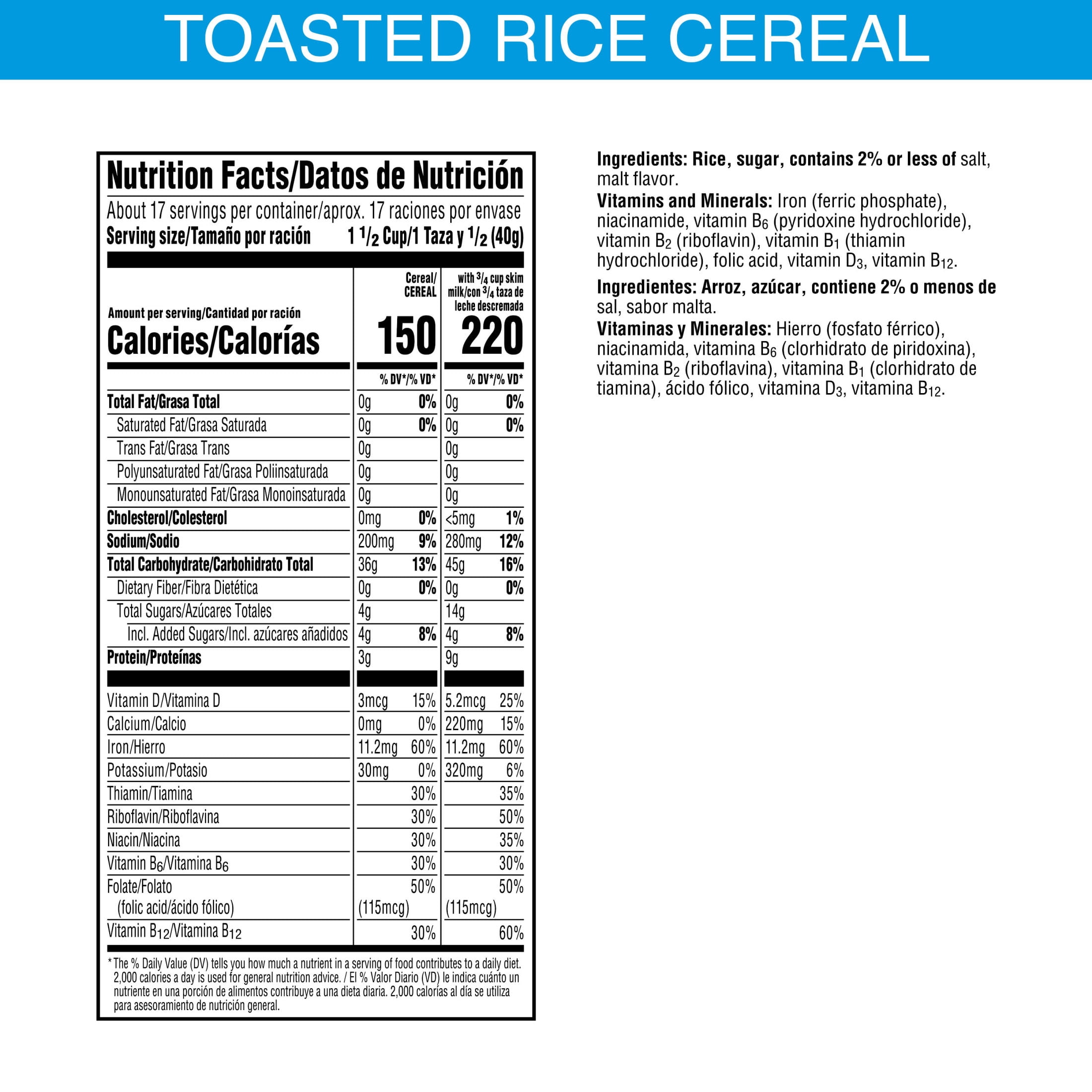 (8 pack) Kellogg's Rice Krispies Original Cold Breakfast Cereal, Mega Size, 25.2 oz Box