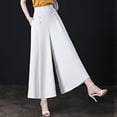 thumbnail image 2 of ASFGIMUJ Women's Cool And Loose Wide Leg Pants Fashionable And Versatile Palazzo Trousers With High Waist Flattering And Trendy White XL, 2 of 5