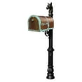 thumbnail image 2 of Brass Mailbox In Polished Brass With Decorative Lewiston Post, Ornate Base & Horsehead Finial, 2 of 6