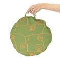 thumbnail image 2 of Abstract Round Floor Cushion with Handle, Geometric Ethnic Simplistic Lines Botany Ivy Leaves Illustration, Decorative Pillow for Living Room & Dorms, 18" Round, Pale Olive Green Apricot, by Ambesonne, 2 of 4