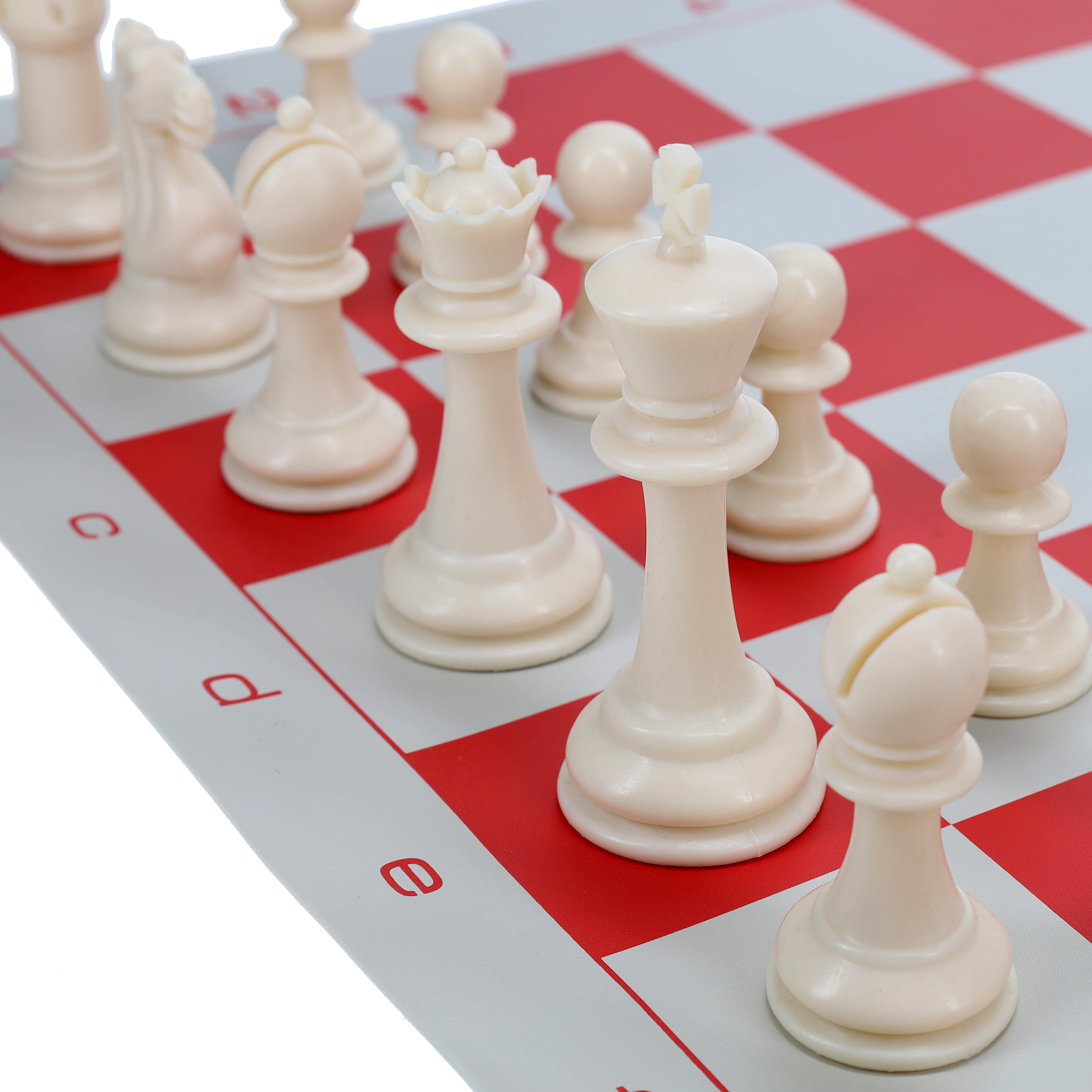 WE Games Best Value Plastic Staunton Tournament Chess Set - Vinyl Board