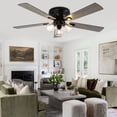 thumbnail image 4 of Bella Depot 52" Rustic Flush Mount Ceiling Fan with Light and Remote 6-Speed Reversible DC Motor, 4 of 16