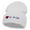 White, variant on I Love K-Pop Embroidered 12 Inch Long Knitted Beanie - Black OSFM