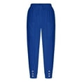 thumbnail image 4 of WENWU Pants for Women Business Casual Outfits for Women Blue Trousers for Women Loose Sweatpants Women'S Wide Leg Pants with Pockets Summer Clothes for Women, 4 of 5