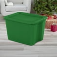 thumbnail image 4 of Sterilite 18 Gallon Tote, Plastic Christmas Storage Bin with Snap-on Lid, Ideal for Holiday Linens, Décor, Keepsakes and More, Green, 4 of 11