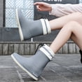 thumbnail image 4 of XIMIN Women's Slip Rain Shoes Short Chelsea Boots Ankle Rubber Rain Boots Korean Version Solid Color Fashion Short Tube Water Shoes for Garden Waterproof, 4 of 6