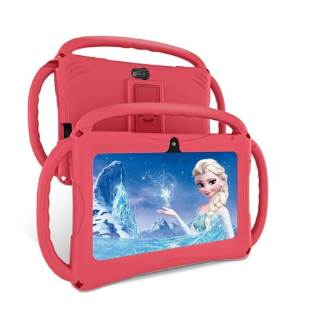 Kids Tablet 7 inch Android 11, 6GB RAM 32GB ROM, 512GB Expandsion, with Parental Control, WiFi, Bluetooth, Dual Camera with Silicone Case, 1PCS(red)