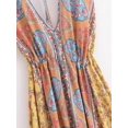 thumbnail image 2 of Women Floral Print Backless Sexy Beach Bohemian Maxi Dress Lady High-Low Tassel Strapless Vacation Boho Dress, 2 of 6