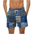thumbnail image 2 of guisaled Mens Swim Suit Swim Shorts for Men Quick Dry Elastic Waisted Swim Trunks Summer Lightweight Loose Fit Patchwork Hawaii Beach Swim Buttom, 2 of 6