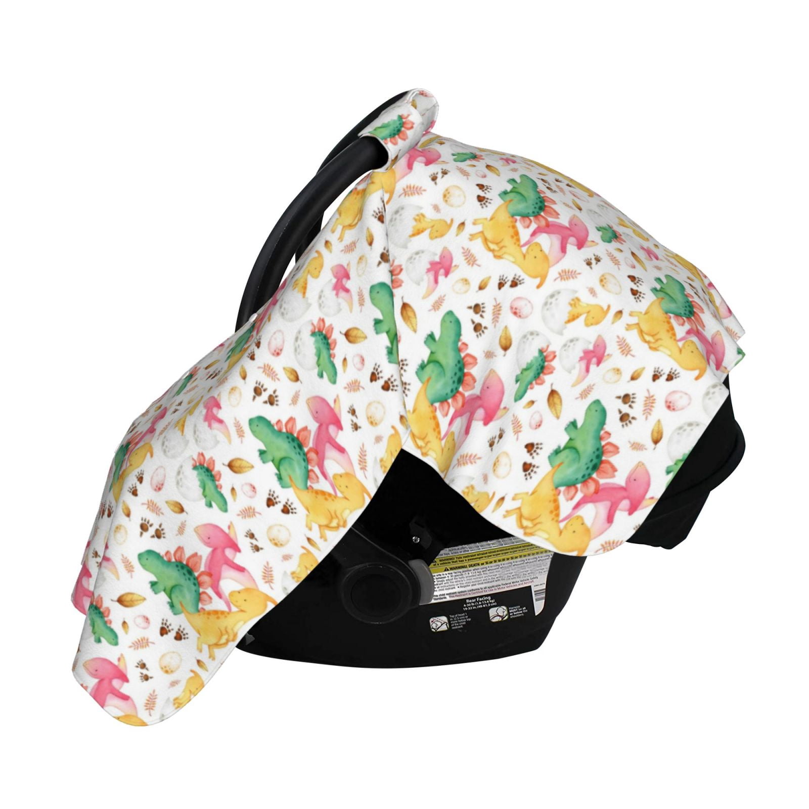 Naloa Cute Baby Dinosaurs Baby Car Seat Cover, Breathable Baby Carrier Cover, Multiuse Baby Carrier Cover & Nursing Breastfeeding Cover