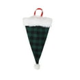 thumbnail image 2 of Christmas Decor Plaid Silverware Bag Christmas Hat Cutlery Holder With Artificial White Edge Table Decoration Utensil Bag Christmas Gifts, 2 of 7