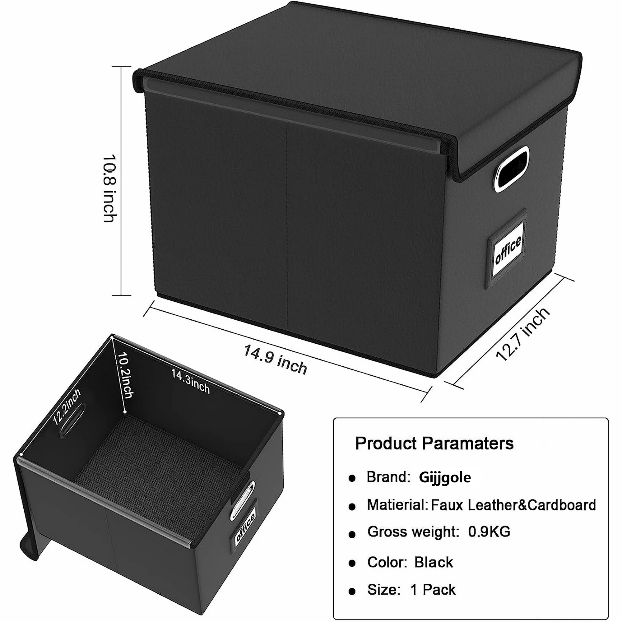 Gijjgole Collapsible Faux Leather Hanging File Box Organizer photo 4