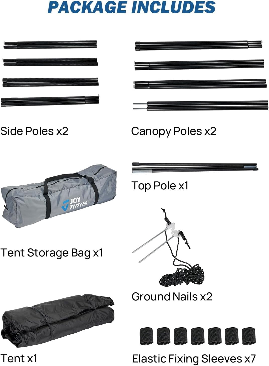 JOYTUTUS Truck Tent with Awning, Truck Bed Tailgate Tent Canopy (Only Fits Full-Size Truck with Soft Topper or Camper Shell)